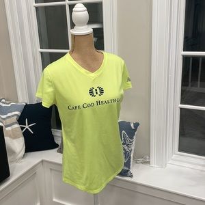 {New Balance} bright yellow/green polyester t-shirt